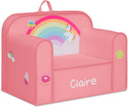 Delta Children Personalized Mix & Match Cozee Kids Chair with Interchangeable Patches, Rainbow