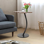 C-Shaped End Table, Butterfly Shaped Sofa Side Table with Metal Frame, Modern Accent Coffee Bedside End Table for Living Room Bedroom Office