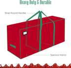 Cosy Family 7.5 ft Christmas Tree Storage Bag - Durable Heavy Duty Extra Large Artificial Xmas Holiday Tree Bag with Reinforced Handles and Dual Zippers Wide Opening - Red