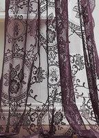 55 x 144 Inch Purple Lace Canopy Bed Curtains are Perfect for Twin Bed Canopy to Create Light Bedroom Decor, Gothic Bedroom Decor or Halloween Room Decorations. LEC Purple Canopy 144