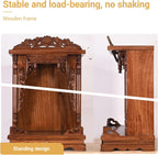 Household Wood Cabinet Personal Shrine Table with Pull-Out Storage Panel Chinese Cabinet Pedestal Offering Table for Home, Temple Buddha Shrine(Rosewood,36 * 28 * 56cm/14.2 * 11 * 22in)