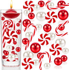 106 Pieces Christmas Vase Filler Pearl for Vase Fillers Floating Candles Centerpiece Beads Vases Pearls Filler for Christmas Home Table Party Decor, Not Included Clear Beads (Classic Style)
