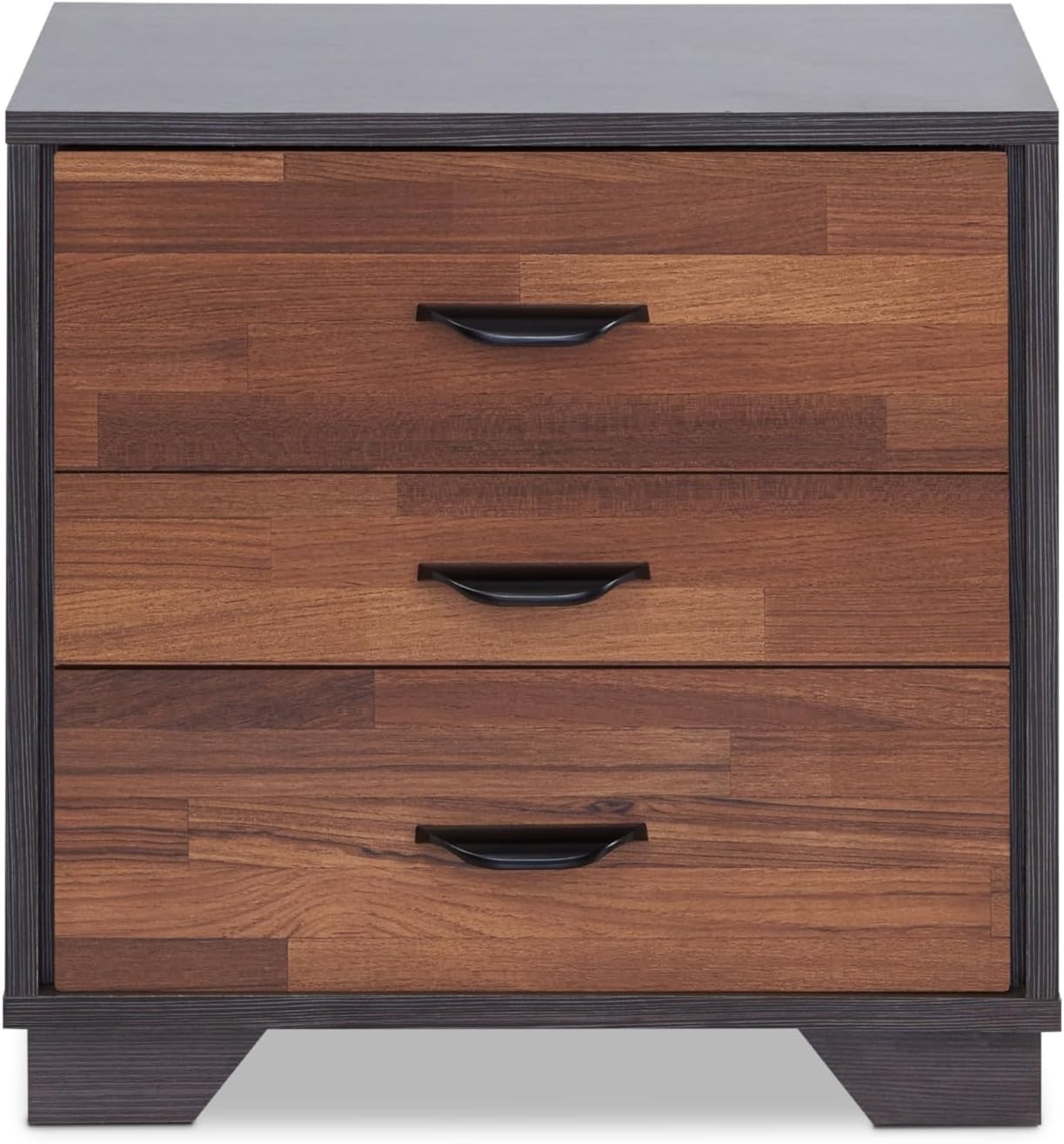 BIGTO Walnut & Espresso Finish Accent Side Table Synthetic Wood End Table 16"*20"*19"Living Room Furniture