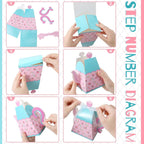 Outus 48 Pcs Floral Tea Party Favor Boxes Large Flower Teapot Candy Box Vintage Floral Pink Blue Teapot Box Spring Gift Supplies for Birthday Decorations Baby Shower Wedding Party