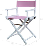 Casual Home 200-01/021-22 Director Chair 18" - Classic Height WhiteFrame/Pink Canvas