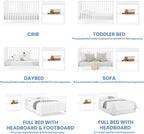 Delta Children Ruby 6-in-1 Convertible Crib & Changing Table 2-Piece Set - Greenguard Gold Certified, Bianca White