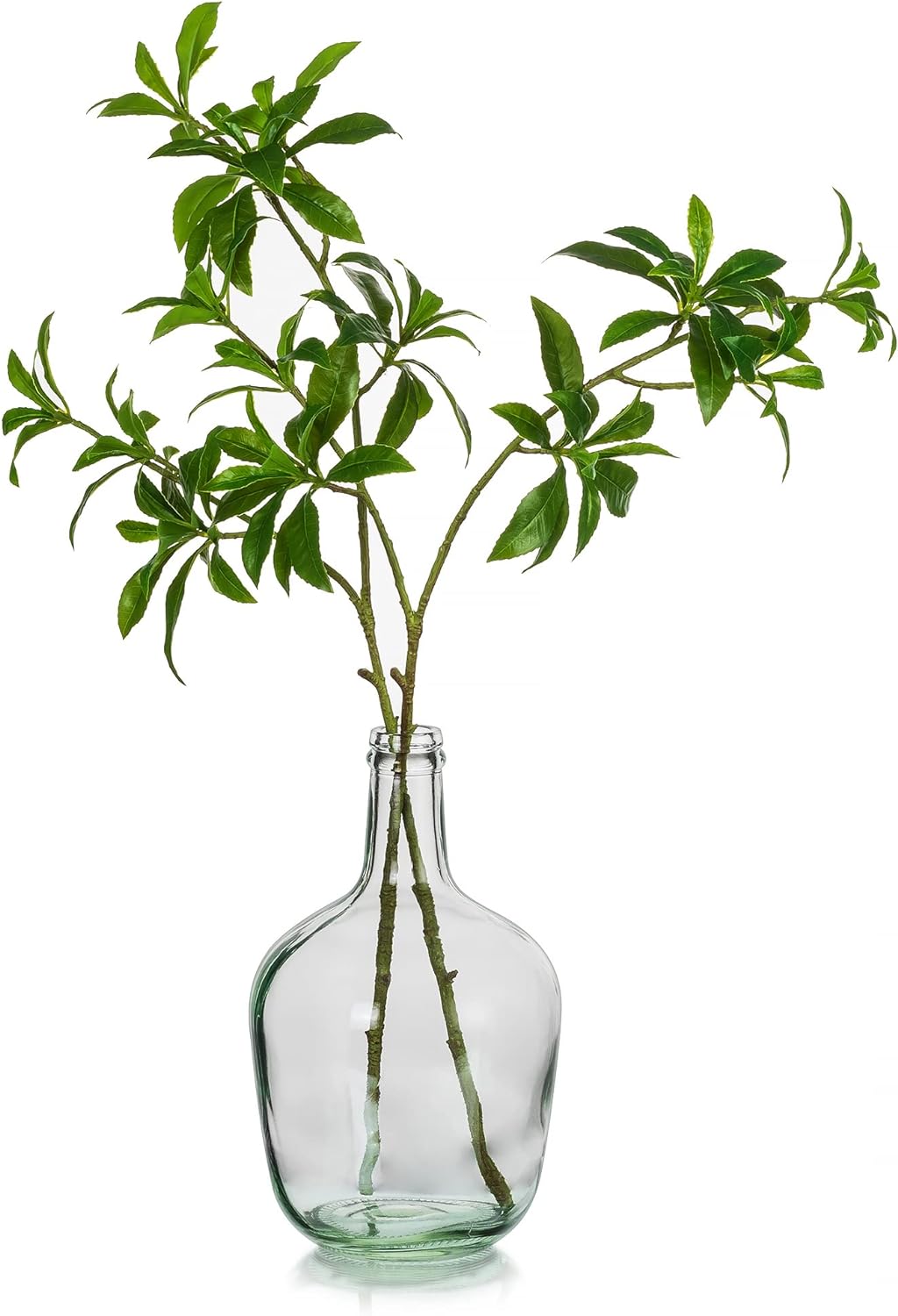 Hewory Large Glass Vase for Decor, 12in Clear Tall Farmhouse Decorative Floor Vase, Round Bubble Balloon Glass Jug Vases for Coffee Table Fireplace Mantel Entryway Living Room Bedroom Kitchen