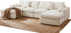 136" Cloud Modular Sectional Sofa with Detachable Comfort Seat Cushion, U-Shaped Convertible Boneless Couches for Living Room, Rearrange Freely, No Assembly, Warm White, 6-Seater Ensemble