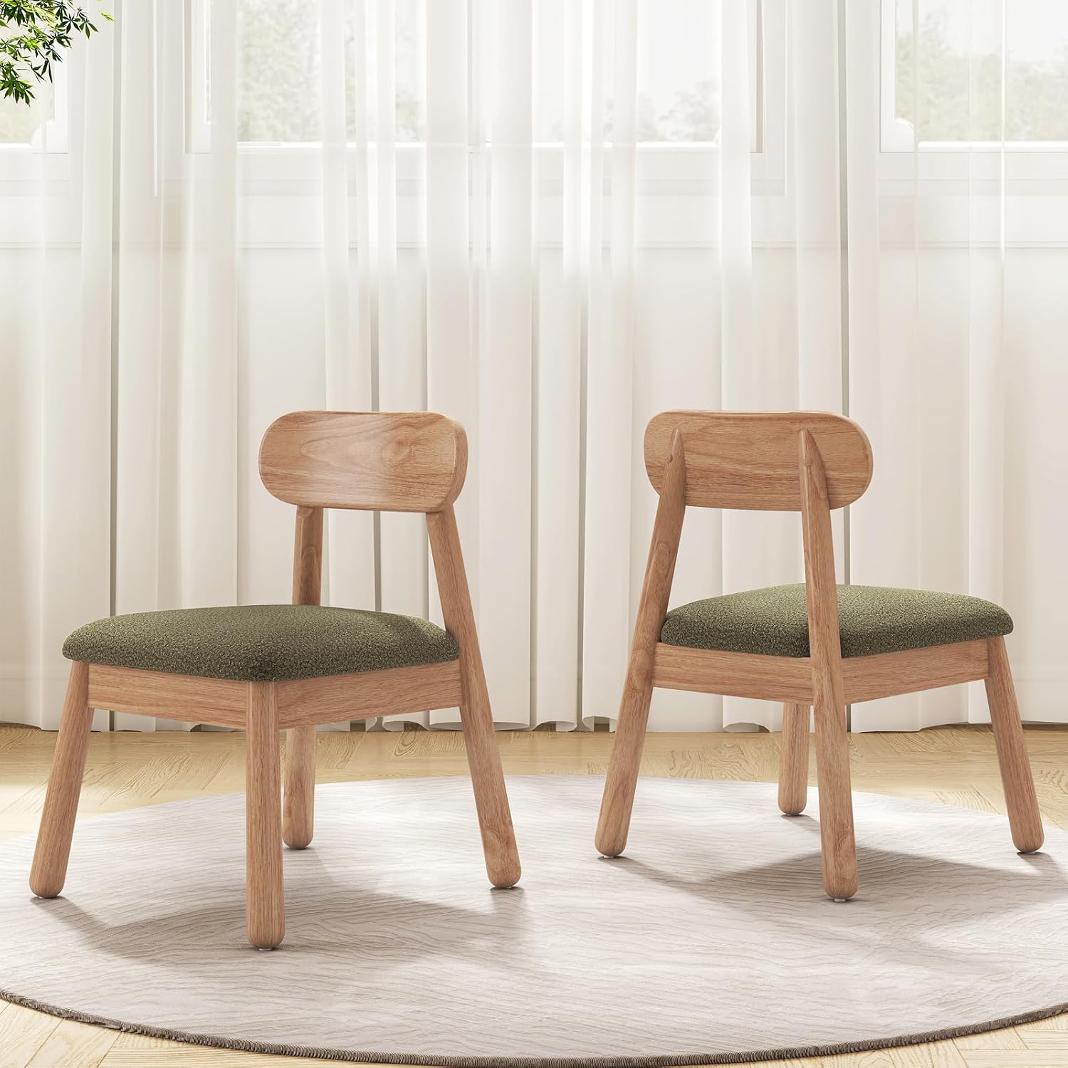 Wood Kid Armchair, Toddler Chairs Ages 1-4, Kid Chair with Solid Wooden Frame, Toddler Armchair Comfy, Upholstered Kids Chair for Playroom, Bedroom, Kindergarten & Preschool, Green