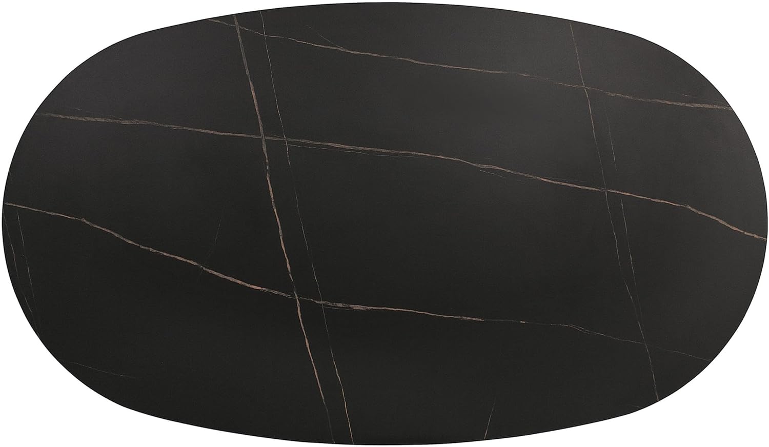 Homes: Inside + Out Elara Modern 54-inch Oval Dining Table with Fluted Pedestal Base, Seats up to 4, for Home Kitchen, Living Room, Black