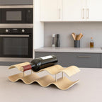 Wine Racks Countertop, 2-Tier Wooden Wine Rack Inserts for Cabinet, Bottle Holder Stand, 7 Bottles Freestanding Wine Storage Cabinet Shelf Organizer for Home Décor, Bar and Pantry