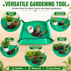 Thickened Waterproof Reusable Garden Mat, 20"X20" Plant Repotting Pad for Soil Changing, Indoor Outdoor Planting, Mess-Free Transplanting Tray, Gardening Gifts for Plant Lovers