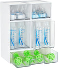 Vtopmart Stackable Storage Drawers Set of 5, Plastic Organizer Bins for Baby Bottle, Beauty Supplies Storage, Ideal for Kichen Countertop, Vanity, Bathroom, Cabinet, Pantry Organization,White