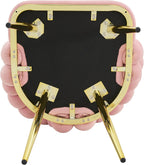 Montary Modern Pink Velvet Dining Chairs with Bubble Back, Set of 2 Accent Chair with Gold Metal Legs, Upholstered Vanity Chair for Dining Room, Living Room, Bedroom