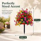 Artificial Petunias with Ground Stake, 18 Inch Artificial Flowers for Outdoors Stick in Ground, Lifelike Faux Flowers for Garden, Yard, Planter, Porch, Indoor Outdoor Home Decor (8 PCS)