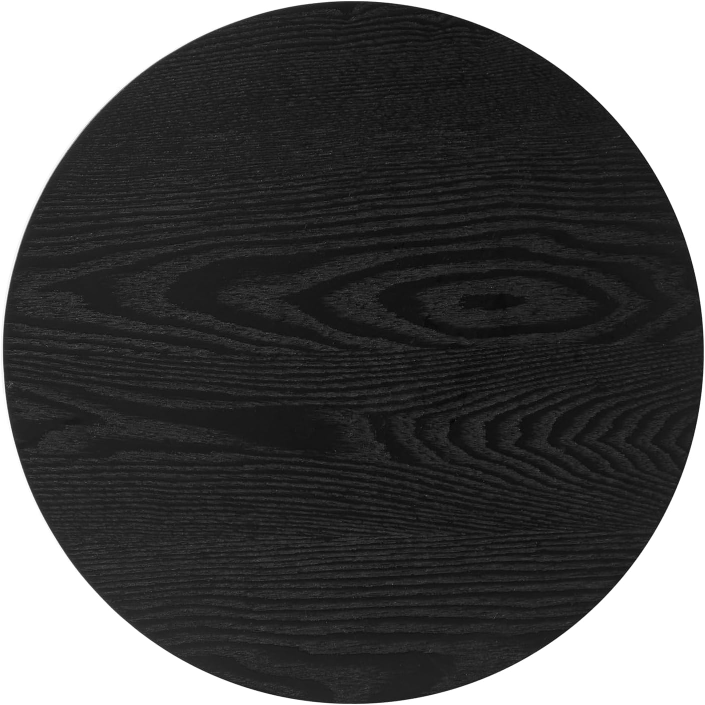 Modern Side Table, 16.93" Fluted Round Pedestal Table for Living Room, Bedroom, Entryway, Sofa, Chair – Black Accent Table with Solid Wood Strips End Table