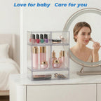 Baby Bottle Organizer, 5 Pack Stackable Storage Dust-proof Drawers, Clear Plastic Bottle Station Organizer for Countertop & Cabinet, Pacifier and Medicine Container for Nursery