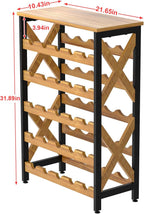25 Bottle Wine Rack Freestanding Floor Rustic Wine Holder Stand 5 Tier Wobble-Free Tall Wine Racks Wine Large Display Storage Shelf for Cellar Kitchen 21.6''L x 10.6''W x 31.8''H