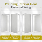 18" x 80" Pantry Door with Prehung Door Jamb, Right-Handed Interior Door, 1-Lite Mirror, White MDF with Hardware Kit
