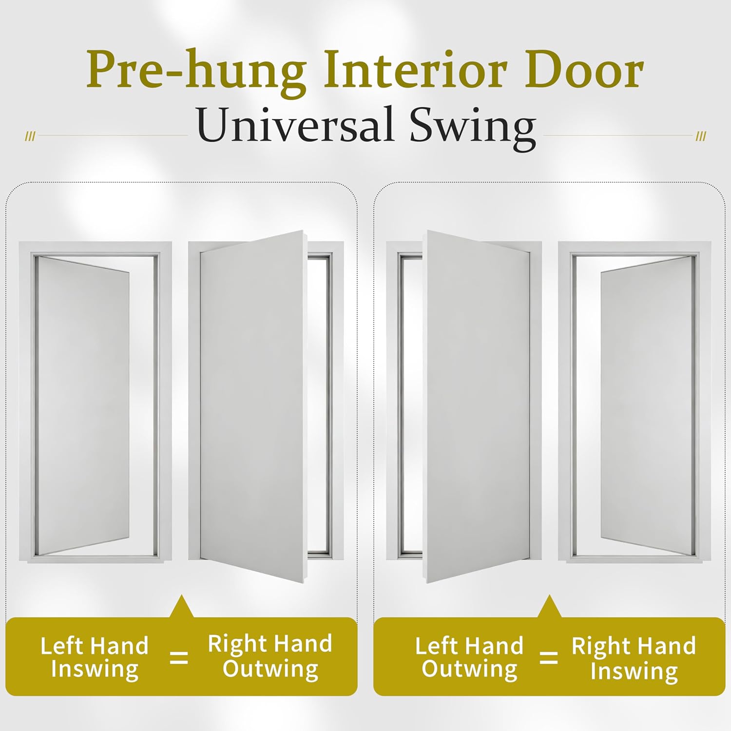 18" x 80" Pantry Door with Prehung Door Jamb, Right-Handed Interior Door, 1-Lite Mirror, White MDF with Hardware Kit