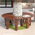Around Slatted Benches,Solid Wood Slatted Seat Fan-Shaped Garden Tree Bench,for Outdoor Furniture