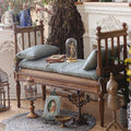Solid Wood Upholstered Bench, Vintage Distressed Entryway Bench Seat, Rustic Bedroom Bench for Hallway End of Bed Seating (Brown)