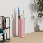 Metal Round Umbrella Stand,Free Standing Umbrella Holder Bin, Canes Walking Sticks Holder for Entryway, Home, Office,Pink