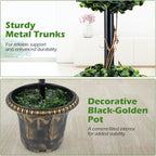 Goplus 3 FT Artificial Boxwood Topiary Tree, Sun-Protective Double Ball Faux Potted Plants, Greenery Indoor Outdoor Fake Plants Shrubs for Entryway Home Office Front Porch Decor (1)