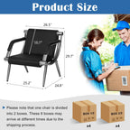kinbor 4 PCS Waiting Room Guest Chairs, PU Leather Office Reception Chair, Lobby Furniture Reception Sofa Seat with Arms for Airport Salon Clinic, Black