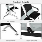 Kinfant 6-Seat Waiting Room Bench Set - PU Leather Office Chair Guest Reception Waiting Room Chair for Airport, Hospital, Bank, Salon, Barbershop