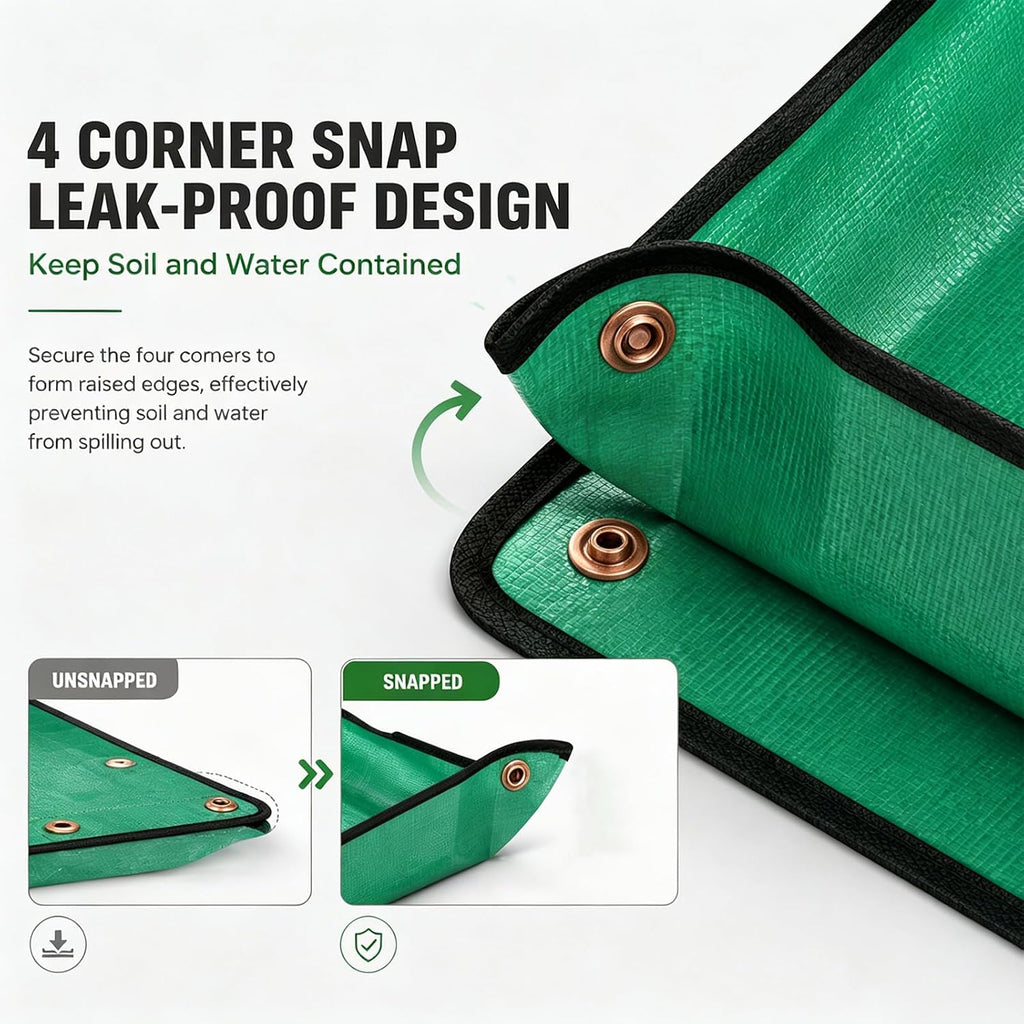 Repotting Mat,Waterproof Plastic Potting Mat,Gardening for Indoor Plant Transplanting,Dirt Control,Soil Change,Gift for Plant Lovers Green