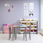 Humble Crew Kids Table and Chair Set, Toddler Activity Table with 2 Chairs for Play, Crafts, Snacks & Learning, Wooden Kids Furniture for Playroom & Bedroom, Grey