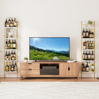 5-Tier Wine Rack Wall Mounted, Wine Racks Freestanding Floor with Fences, 50 Bottles Wine Bottle Holder Liquor Cabinet Bar Shelves for Home, Kitchen, Dining Room (Gold)
