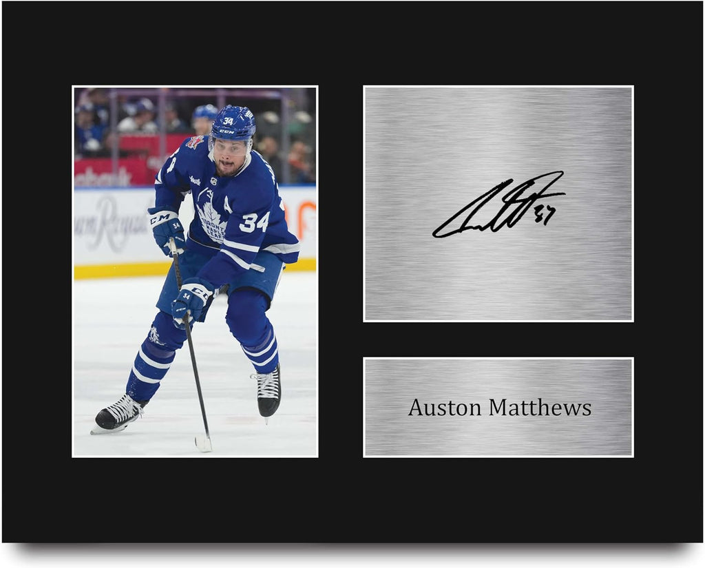 HWC Trading Auston Matthews Toronto Maple Leafs Gifts Printed Signed Autograph Picture for Ice Hockey Fans - US Letter (ID-007389)