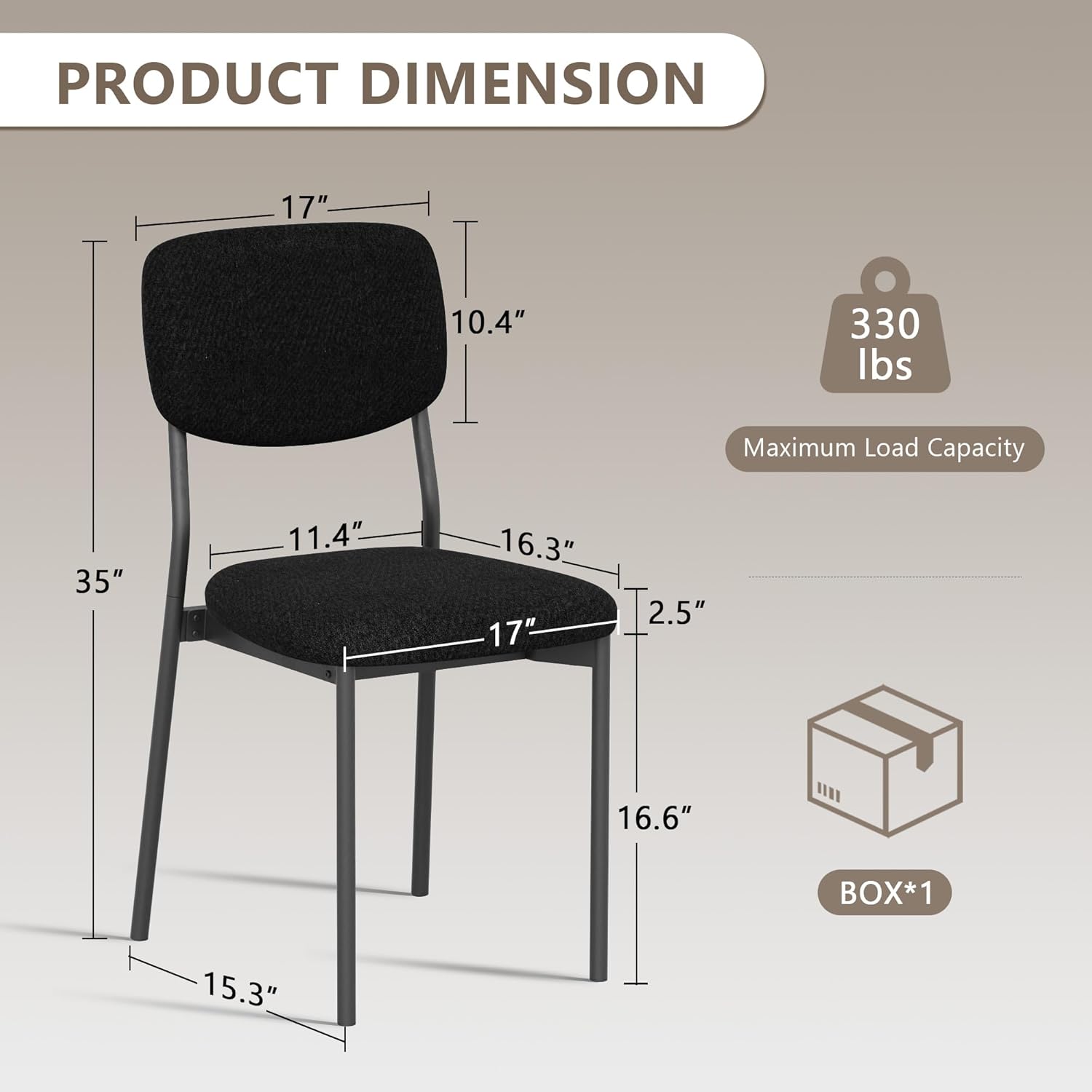 Einhomn Upholstered Dining Chairs Set of 2, Stackable Modern Dining Room Chairs, Kitchen Chairs w/Soft Velvet Backrest & Sturdy Metal Legs for Restaurant, Living Room, Black