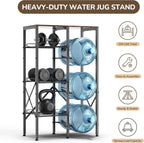 5 Gallon Water Jug Holder - Water Stand for 5 Gallon Bottle with Wire Storage Basket - 4 Tier Heavy Duty Water Jug Storage Rack for Home Kitchen Living Room Office