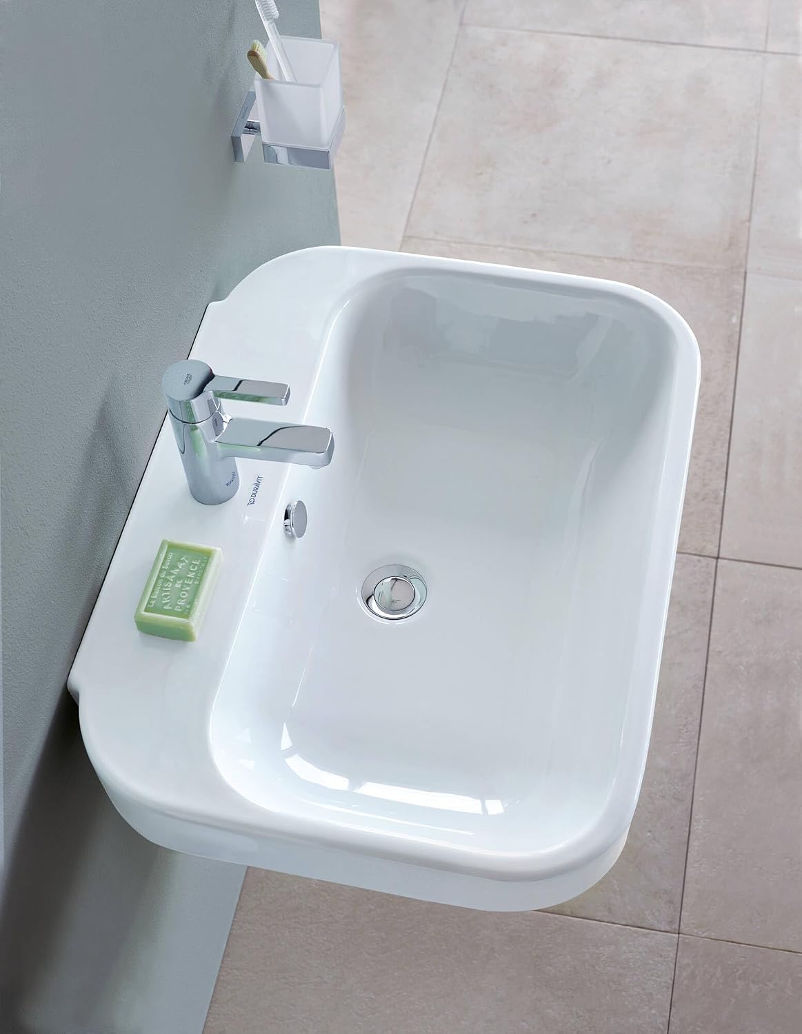 Duravit 2316650000 Happy D.2 25-5/8" Rectangular Ceramic Wall Mounted Bathroom Sink