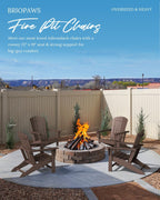 BRIOPAWS Adirondack-Chairs-Set of 2 | Brownwood Grain |Fire Pit Chair | Oversized | HDPE Plastic | Weather Resistant | for Deck Outdoor Poolside Campfire