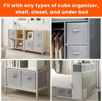 Criusia Storage Cubes - 11 Inch Heavy Duty Fabric Closet Bins for Shelves, Cube Organizer - 8 Pack Collapsible Decorative Storage Bins Baskets for Organizing Clothes Blankets Toys (Grey)