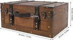 Vintage Distressed Wooden Chest Storage Trunk Handbag for Clothes Toys Photo Prop (Large)