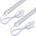 2FT LED Shop Light, 25W 3100lm Super Bright 6500K, Clear Cover, V-Shape, Linkable T8 LED Fixture and Under Cabinet Lights for Workbench, Garage (2 Pack)