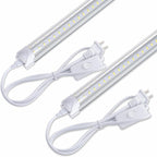 2FT LED Shop Light, 25W 3100lm Super Bright 6500K, Clear Cover, V-Shape, Linkable T8 LED Fixture and Under Cabinet Lights for Workbench, Garage (2 Pack)