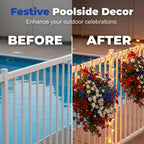 4th of July Decoration Tricolor Patriotic Artificial Flower, Red White and Blue Hanging Flowers for 250th Independence Day Decor, Artificial Hanging Flowers for Window Decorations (LED Flower)