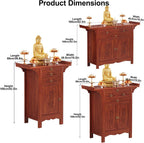 Free Standing Altar Table, Multifunction Meditation Altar Table with Drawer and Shelf, for Home Shrines Ancestral Halls Temples(68 * 48.8 * 108cm/26.8 * 19.2 * 42.5in)