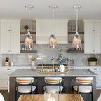 Viinew Mini Glass Pendant Light 4.72" with Handblown Black Gray Marble Art Glass Hanging Light 3-Pack Oval Ceiling Hanging Light Fixture for Dining Room Kitchen Island Cafe Foyer Hallway