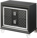 Metallic Gray Finish Nightstand, Modern Style 2-Drawer Night Stand,for Small Spaces
