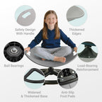 Spinning Chair for Autistic Kids, Sensory Spinning Chair for Kids & Toddlers, 220LBS Capacity, Safe Non-Slip Spin Chair with Handle, Sensory Chair for 3-8Ages Autism & Special(Grey Oval)