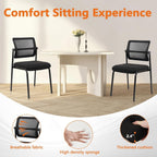 CLATINA Stackable Mesh Office Chair with Wheels Armless Guest Waiting Stacking Chair with Ergonomic Lumbar Support, for Conference, Lobby, School, Reception, Black 8Pack
