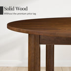 Best Choice Products Solid Wood Dining Table for 4-6, Kitchen Table, 47" Round Table, Modern Farmhouse, Space Saving for Dining Room, Kitchen, Or Living Room, Easy Assembly - Walnut