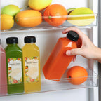 TOMNK 12pcs Juice Bottles, 12oz Reusable Plastic Juice Containers Bottles with Caps and Labels, Funnel, Brush Beverage Containers for Juicing, Smoothies, Tea, Milk
